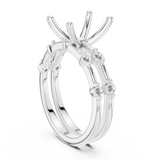 Gold Ring DDLR-441, Radiant center stone, White Gold, view 1