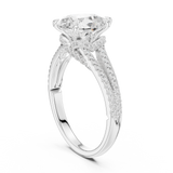 Gold Ring DDLR-252, Pear center stone, White Gold, view 1