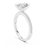 Gold Ring DDLR-040, Oval center stone, White Gold, view 1