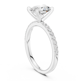 Gold Ring DDLR-040, Oval center stone, White Gold, view 1