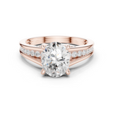 Gold Ring, Oval center stone, Rose Gold
