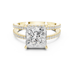 Gold Jewelry L36-13, Princess center stone, Yellow Gold, view 4