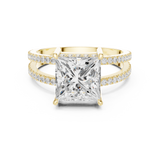Gold Jewelry L36-13, Princess center stone, Yellow Gold, view 4