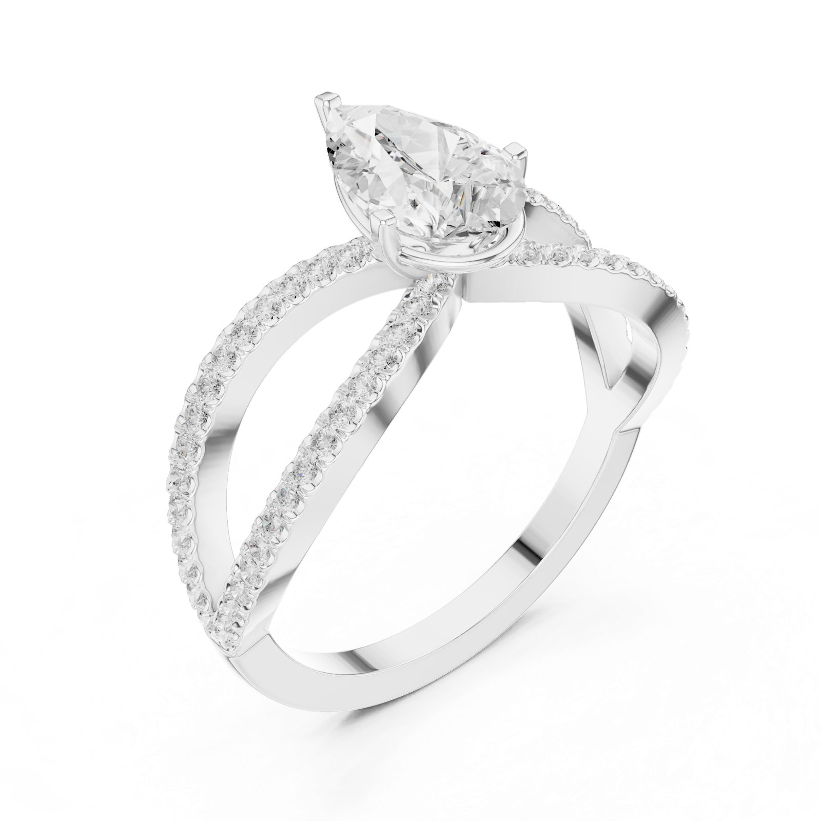 Gold Ring DDLR-1092, White Gold, view 2