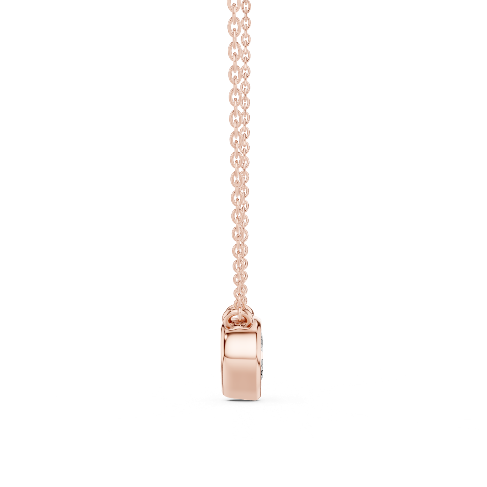 Gold Jewelry, Heart center stone, Rose Gold, view 3