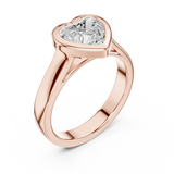 Gold Jewelry L36-3, Heart center stone, Rose Gold, view 2