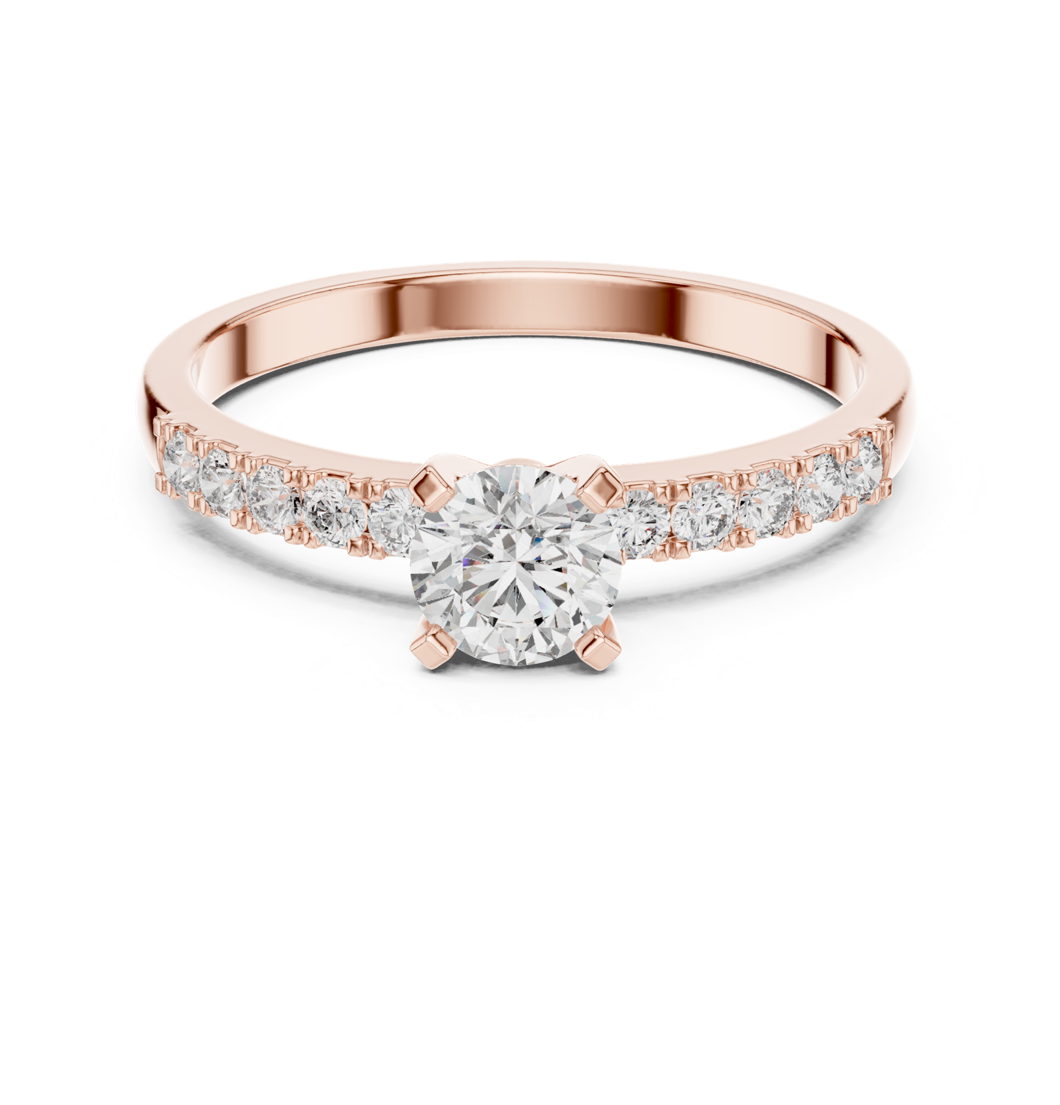Gold Ring HLR-111, Rose Gold, view 4