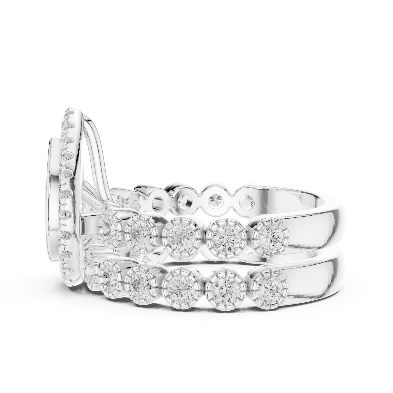 Gold Ring DDLR-296, White Gold, view 3