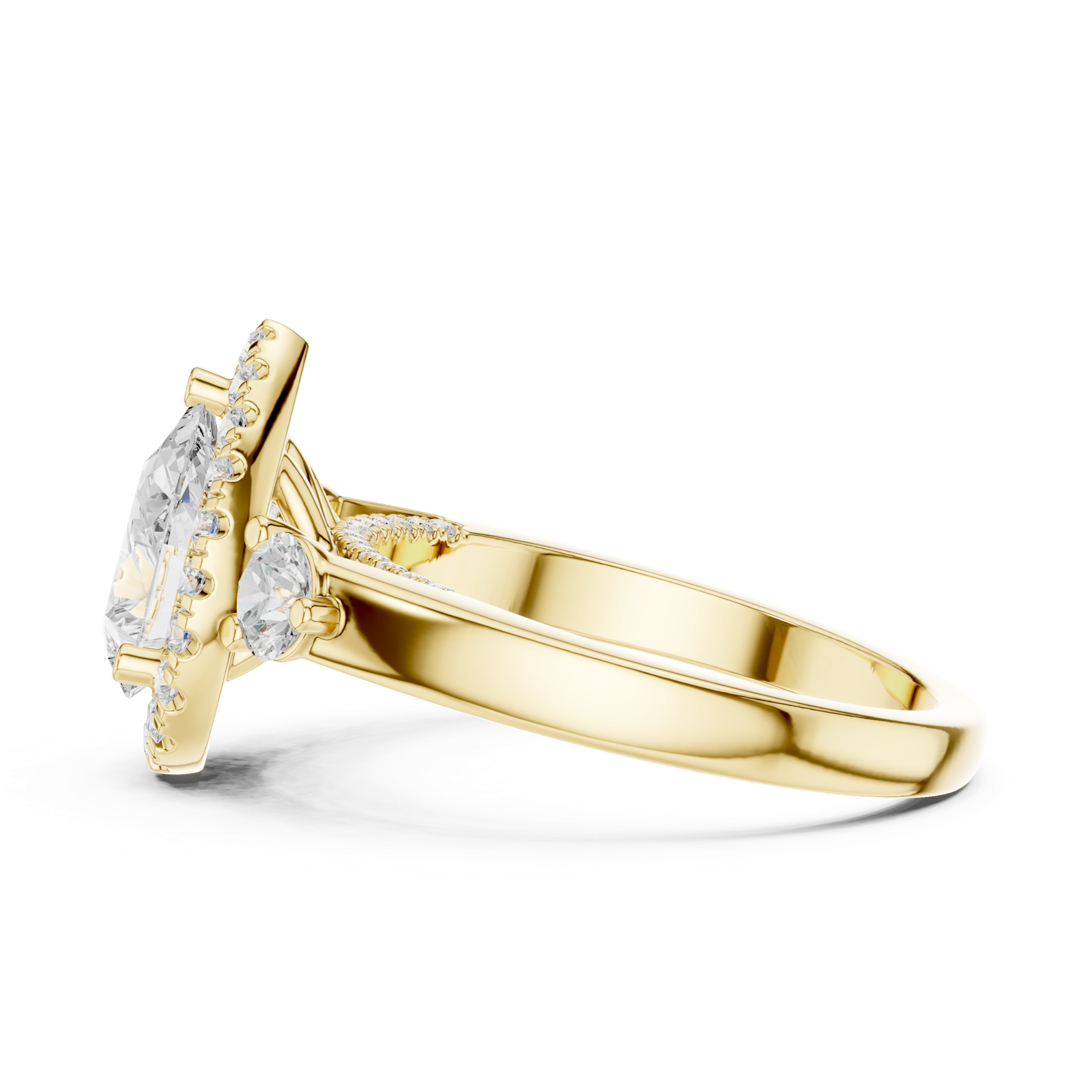 Gold Ring DDLR-280, Yellow Gold, view 3