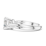 Gold Twisted Band Solitaire Engagement Ring, Cushion center stone, White Gold, view 3