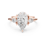 Gold Jewelry L35-66, Pear center stone, Rose Gold, view 4