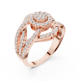 Gold Ring DDLR-458, Rose Gold, view 2