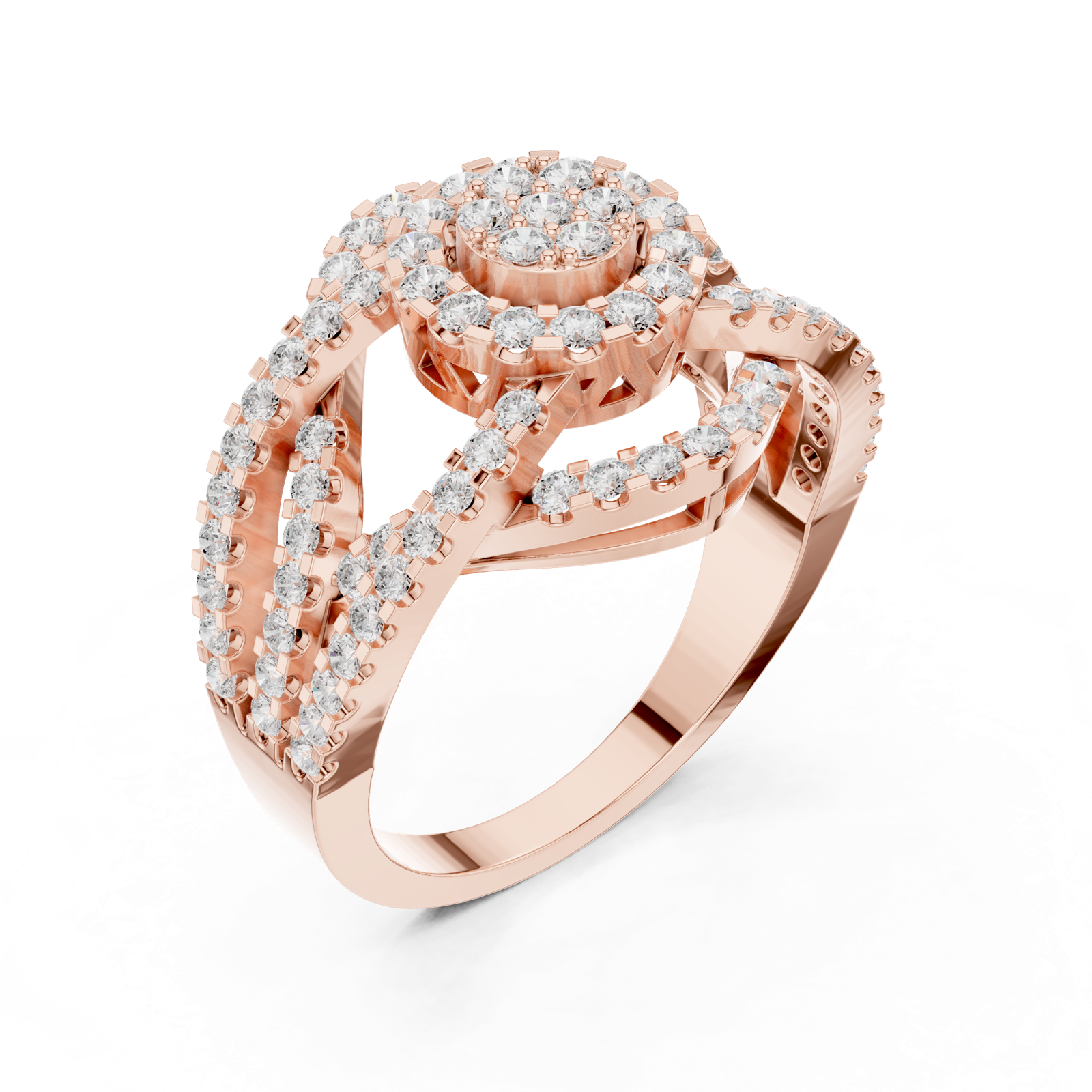 Gold Ring DDLR-458, Rose Gold, view 2