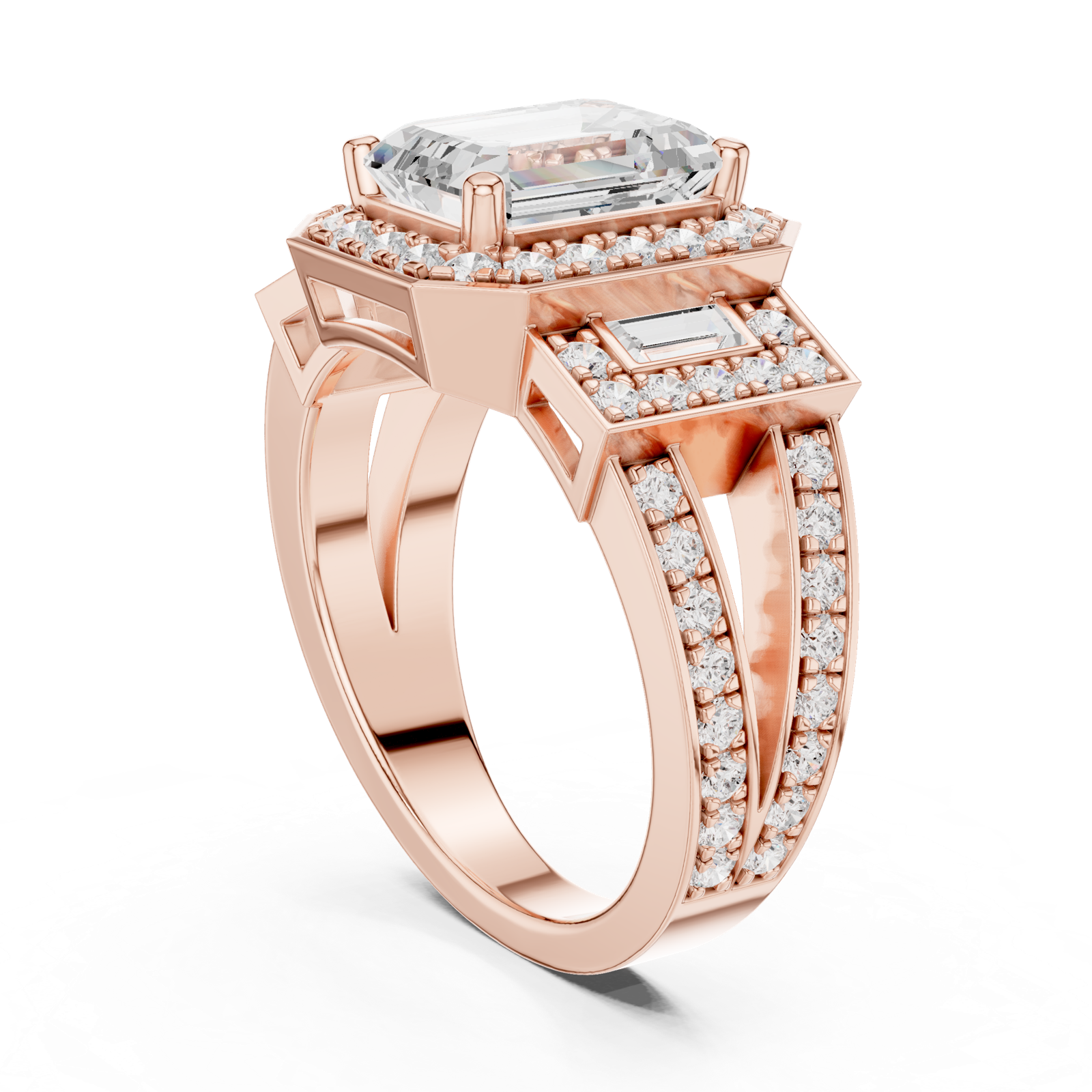 Gold Ring DDLR-266, Rose Gold, view 1