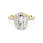 Gold Ring DDLR-255, Oval center stone, Yellow Gold, view 4