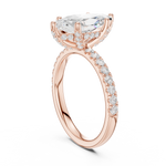 Gold Ring DDLR-161, Marquise center stone, Rose Gold, view 1