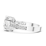 14K Solid Gold Lab Diamond Solitaire Ring, White Gold, view 3