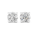 14K Solid Gold Lab Diamond Stud Earrings, White Gold