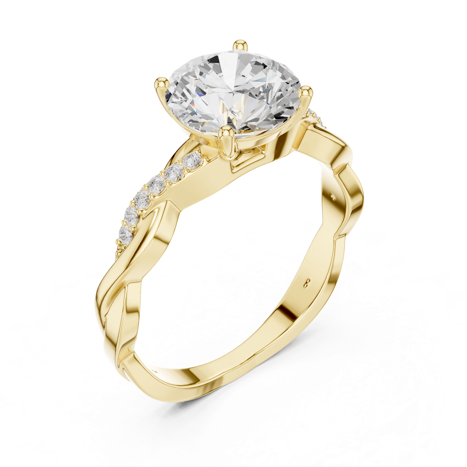 Gold Ring DDLR-816, Yellow Gold, view 2