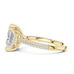 Gold Ring DDLR-260, Princess center stone, Yellow Gold, view 3