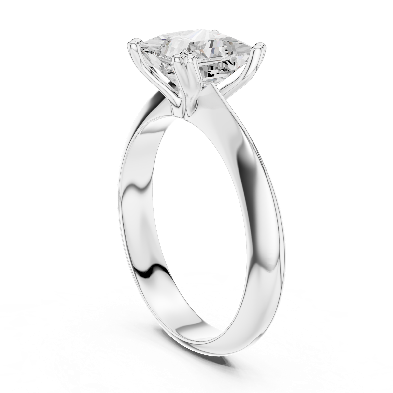 Gold Jewelry L36-8, Princess center stone, White Gold, view 1