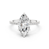 Gold Jewelry L36-16, Marquise center stone, White Gold