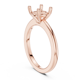 Gold Ring DDLR-032, Cushion center stone, Rose Gold, view 1