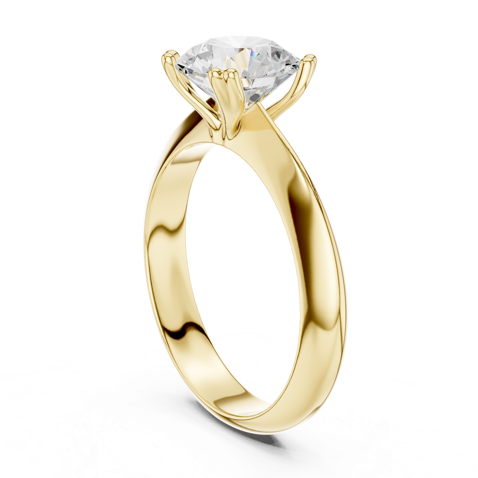 Gold Jewelry L36-8, Round center stone, Yellow Gold, view 1