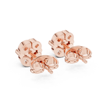 Gold Earrings 9-10064E, Rose Gold, view 3