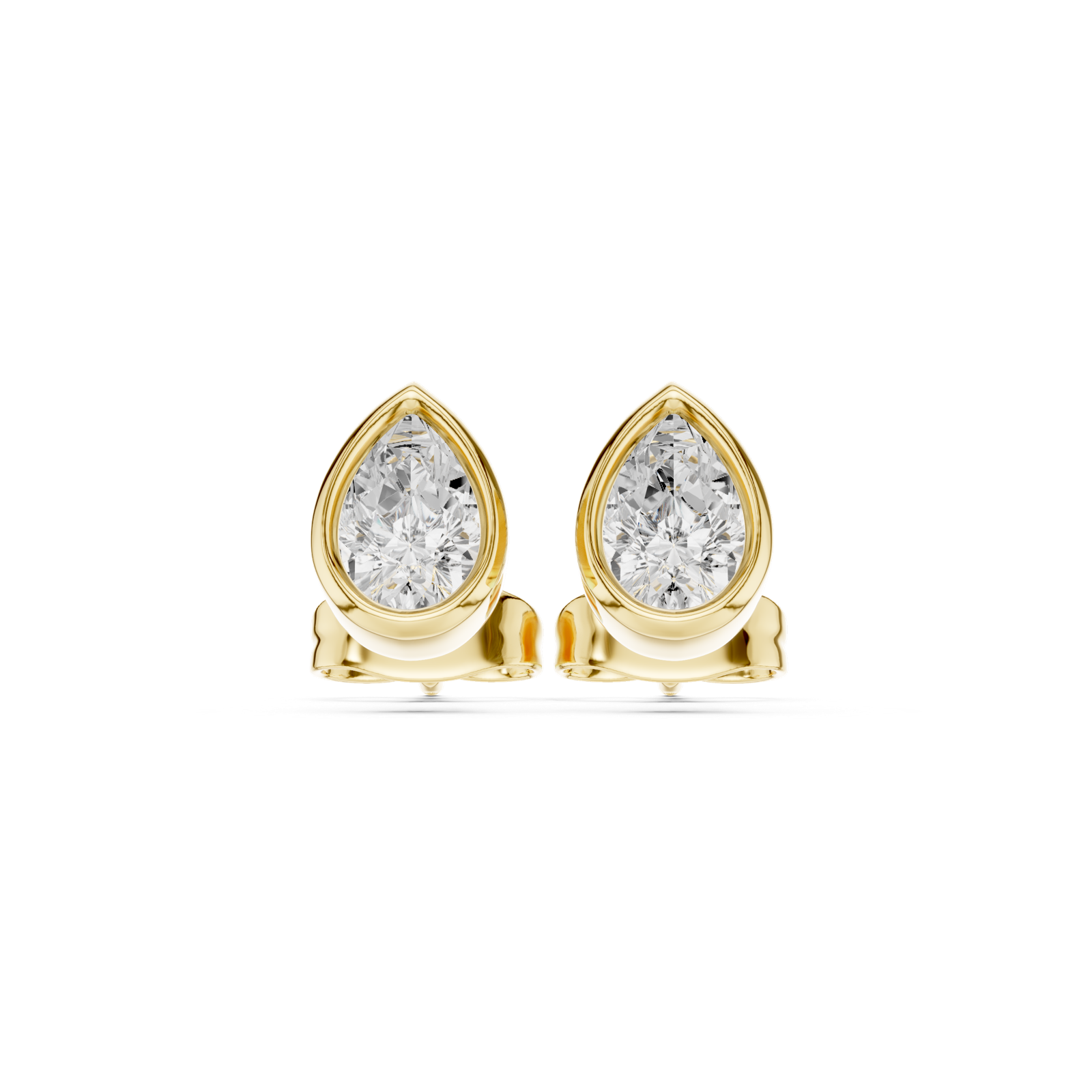Gold Jewelry DDER-001, Pear center stone, Yellow Gold, view 4