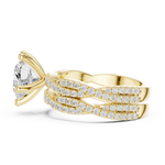 Gold Ring DDLR-300, Heart center stone, Yellow Gold, view 3