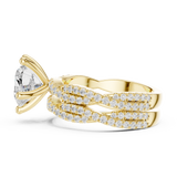Gold Ring DDLR-300, Heart center stone, Yellow Gold, view 3