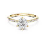 Gold Jewelry L36-15, Round center stone, Yellow Gold, view 4