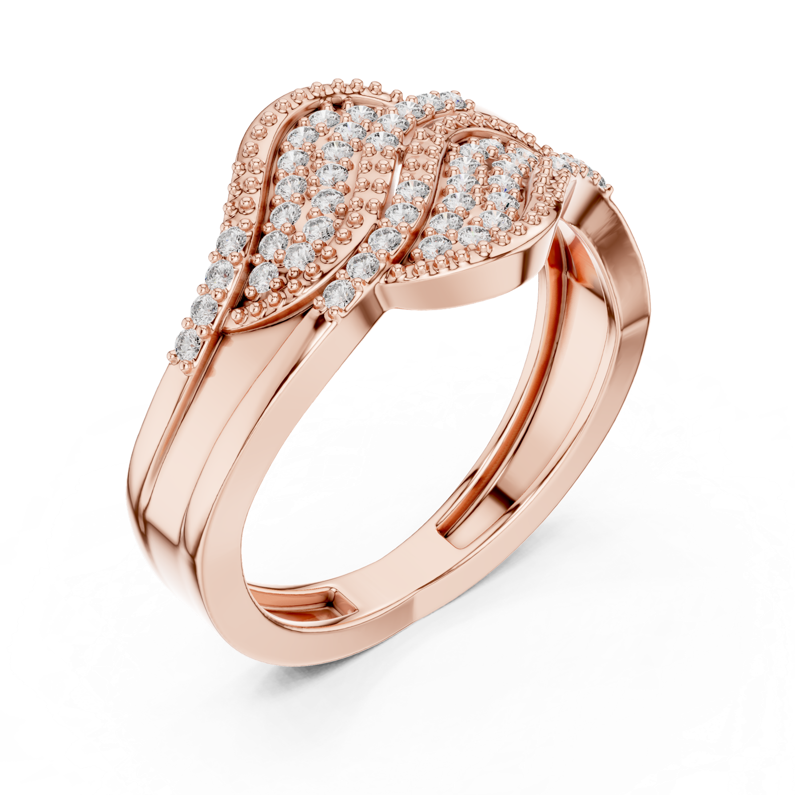 Gold Ring DR-6287, Rose Gold, view 2