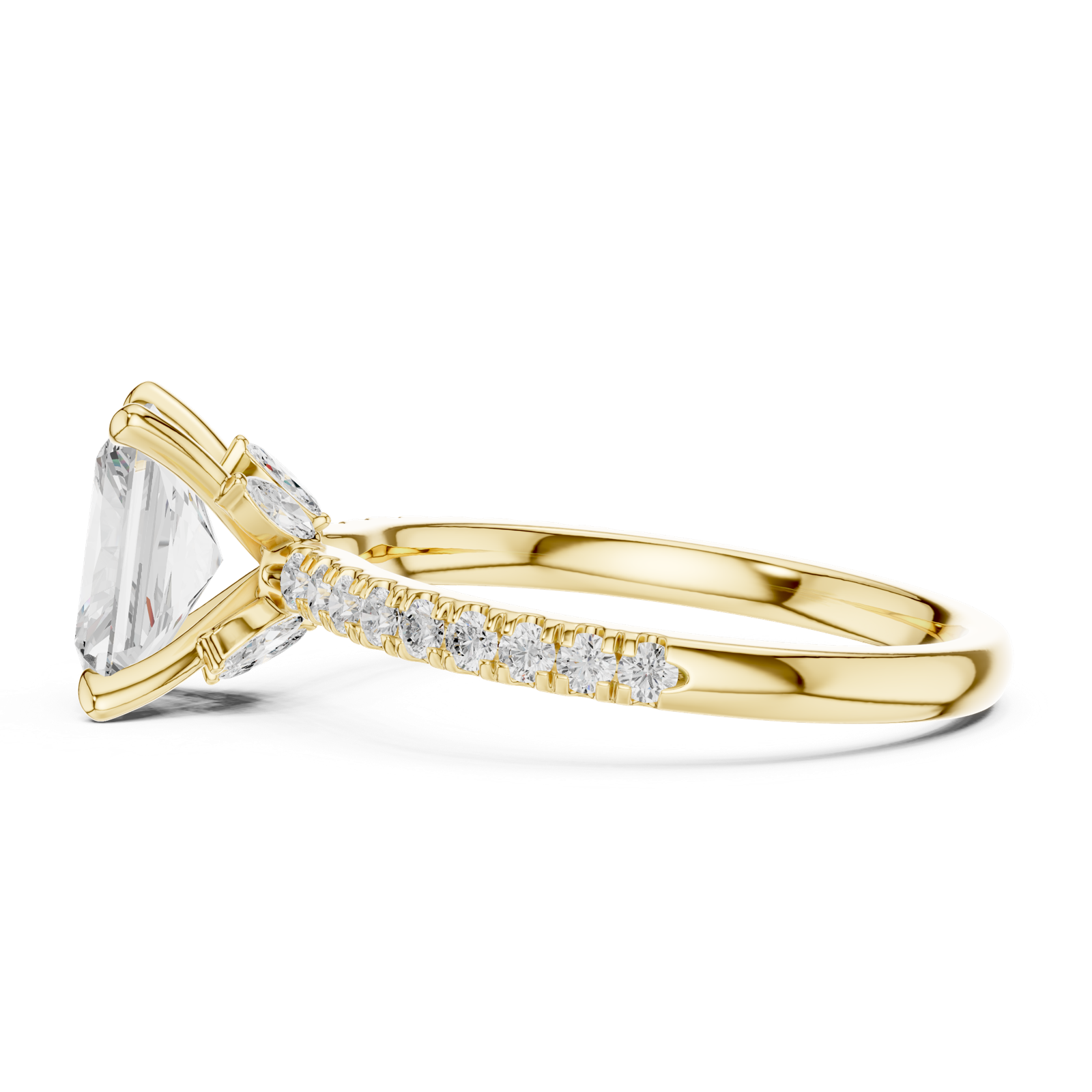 Gold Ring DDLR-1015, Yellow Gold, view 3