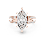 Gold Jewelry L36-13, Marquise center stone, Rose Gold, view 4