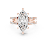 Gold Jewelry L36-13, Marquise center stone, Rose Gold, view 4