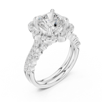 Gold Ring, Cushion center stone, White Gold, view 2