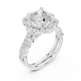 Gold Ring, Cushion center stone, White Gold, view 2