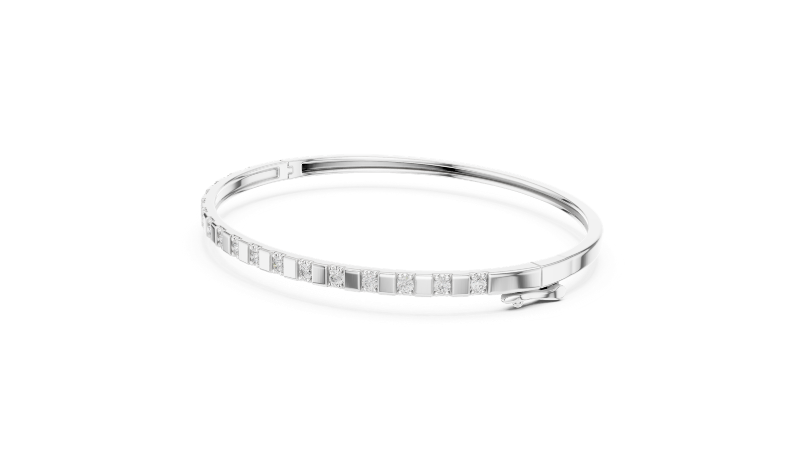 14K Solid Gold Lab Diamond Bracelet, White Gold, view 1