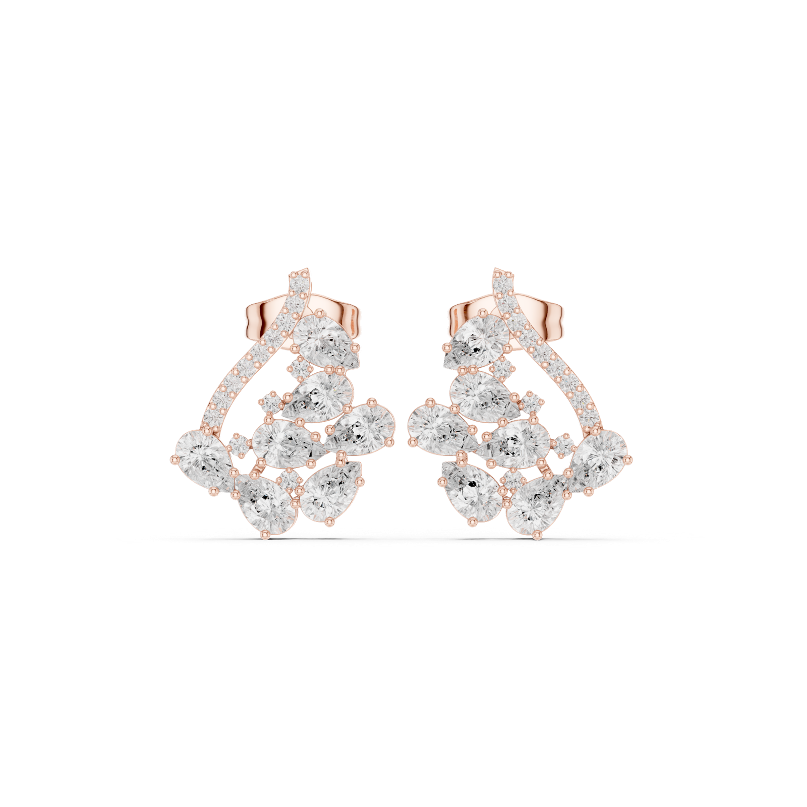Gold Earrings Earring, Rose Gold, view 4
