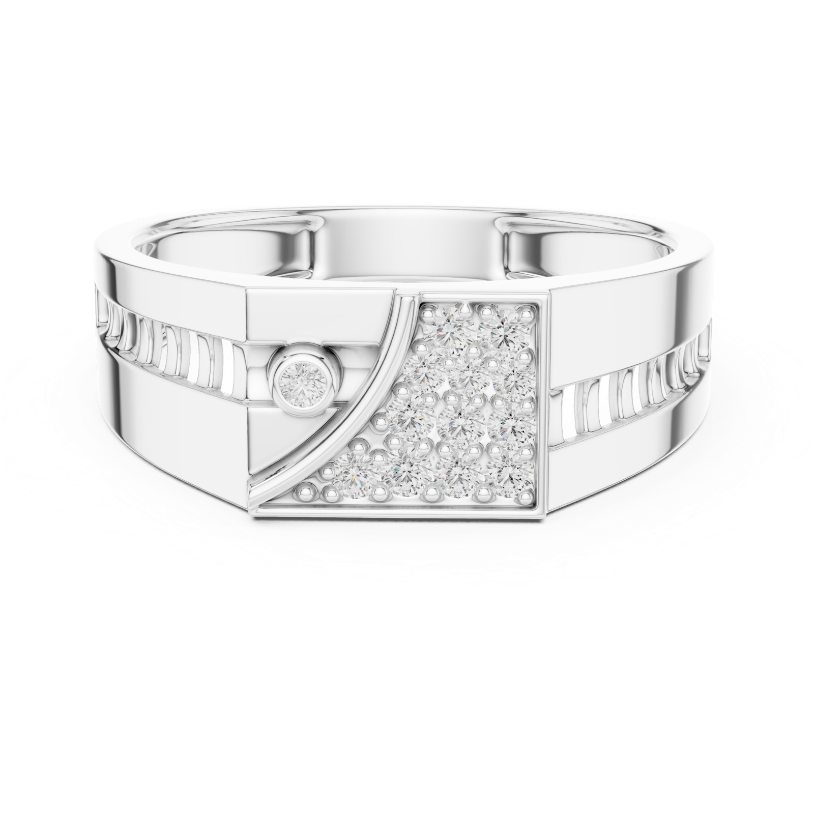 Gold Ring LR-01 (29), White Gold, view 4