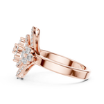 14K Solid Gold Lab Diamond Halo Ring, Rose Gold, view 3