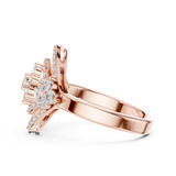14K Solid Gold Lab Diamond Halo Ring, Rose Gold, view 3