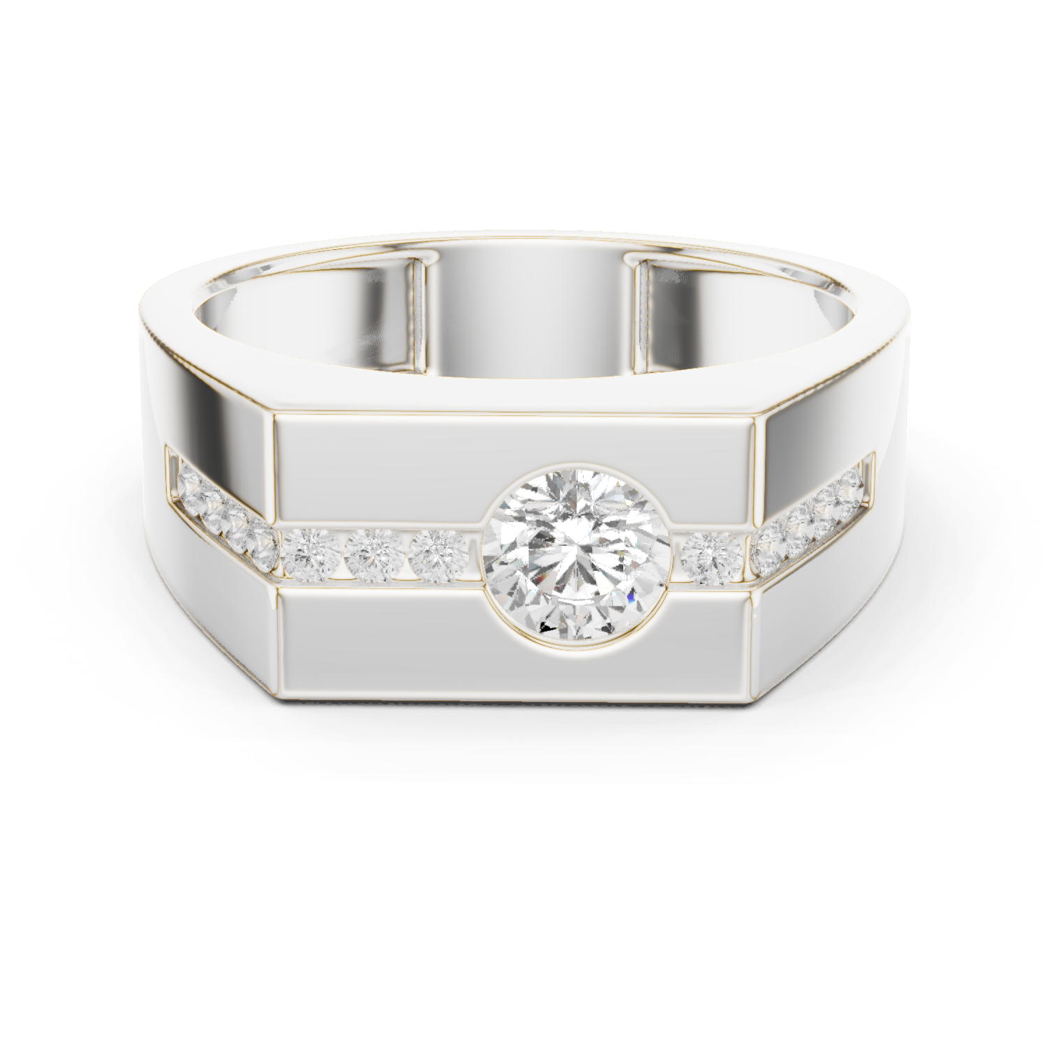 Gold Men's Ring GGR-0011, White Gold