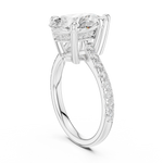 Gold Ring DDLR-250, Pear center stone, White Gold, view 1