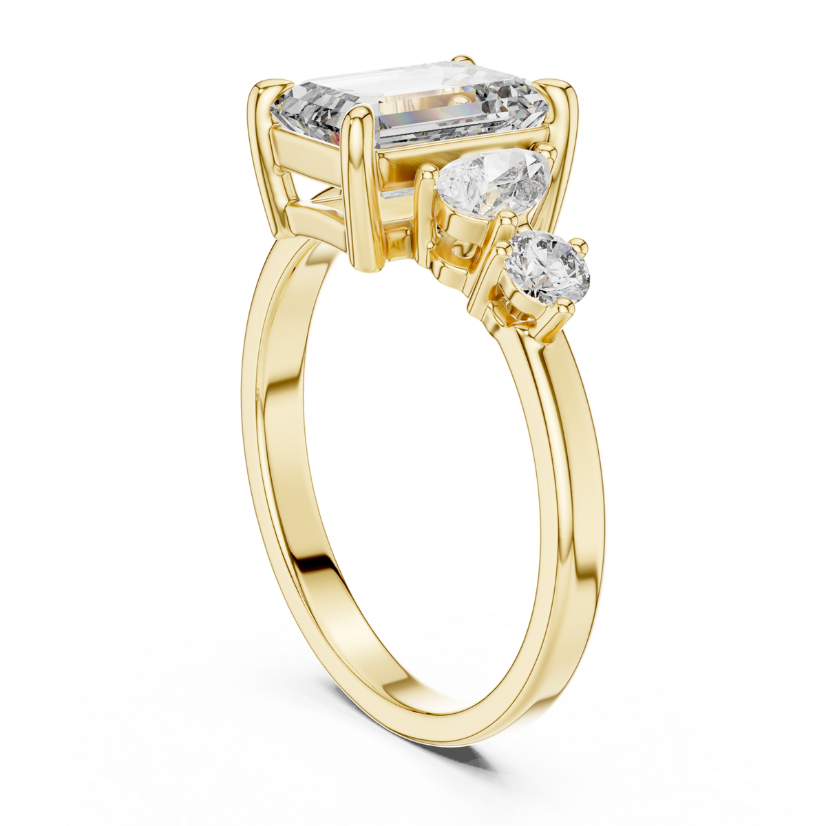 14K Solid Gold Lab Diamond Solitaire Ring, Yellow Gold, view 1