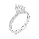 Gold Ring DDLR-165, Pear center stone, White Gold, view 2