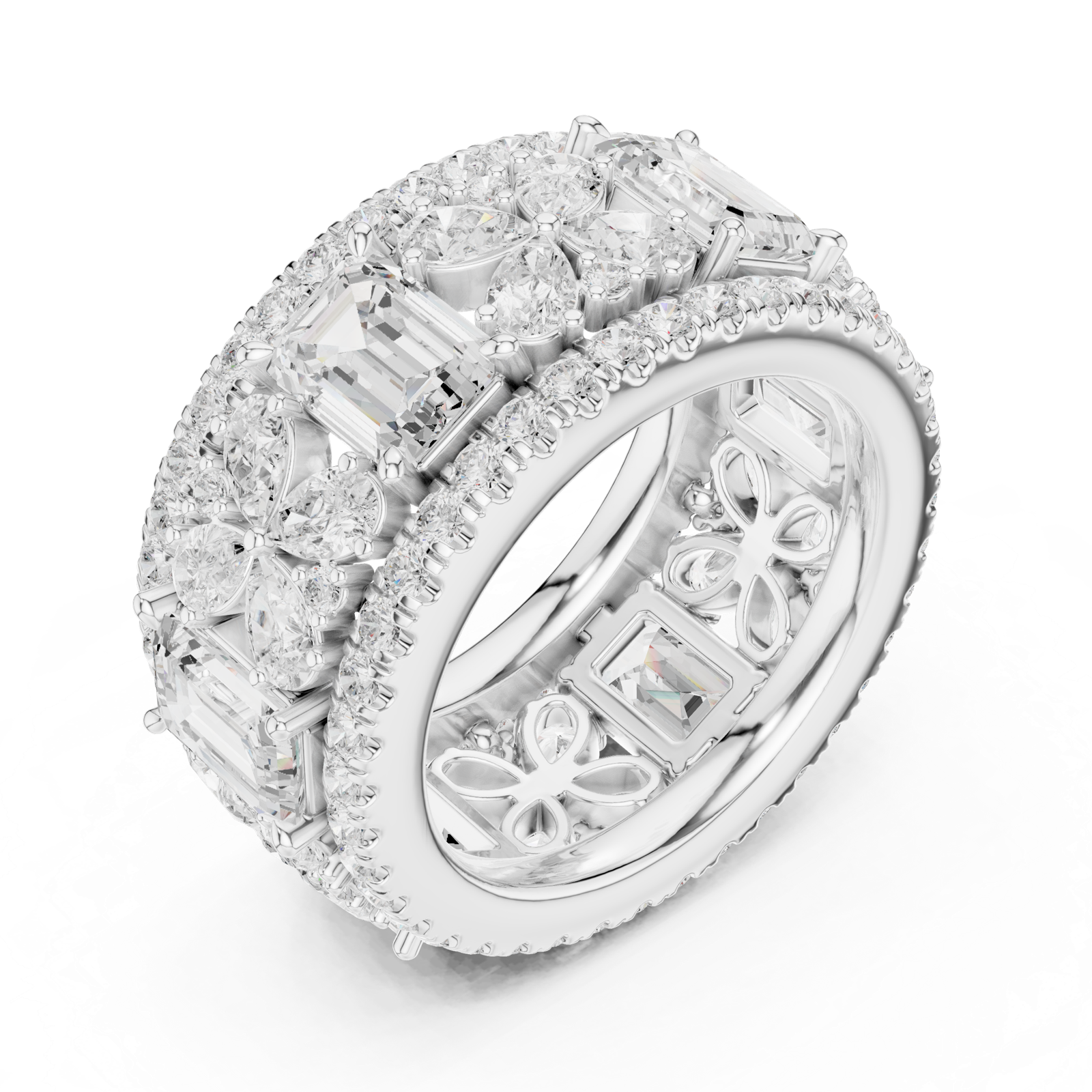 Gold Ring DDLR-305, White Gold, view 2