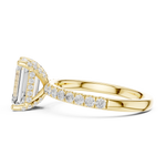 Gold Ring, Emerald center stone, Yellow Gold, view 3